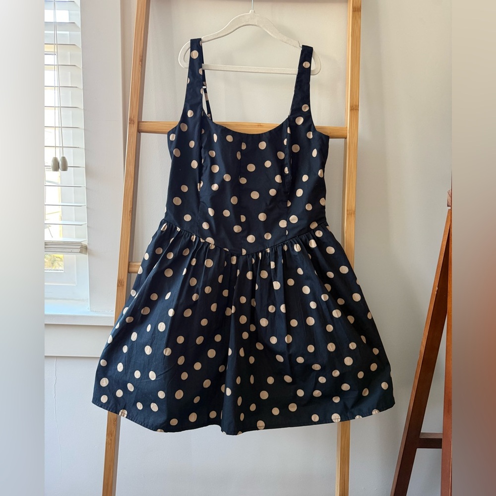 Abercrombie & Fitch Navy Blue Polka Dot Mini Dress